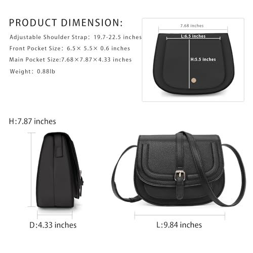 Image of GOIACII Crossbody Bags for Women Saddle Purse Cute Shoulder Handbag Pebble Leather Brown