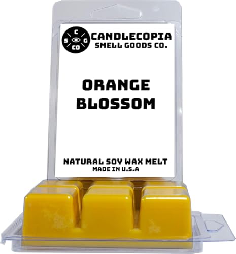 Candlecopia Orange Blossom Strongly Scented Hand Poured Vegan Wax Melts, 12 Scented Wax Cubes, 6.4 Ounces in 2 x 6-Packs