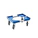 Produktbild aidB Transportroller Variabel nicht unterteilt für Euroboxen mit 4 Gummilenkrollen, Blau, 400x300 mm, variabler Rollwagen zum Transport von Kisten, Praktischer Kistenroller