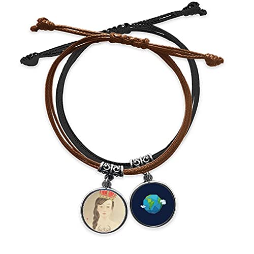 Pulsera de cuerda corona real de estilo acuarela china para lucir en tus viajes