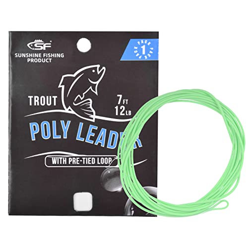 Sf Fly Fishing Polyleader Monofilament Core Leader Line Fly Line For Trout Hover Ips1#Pale Green 7Ft 12Lb #TOP23