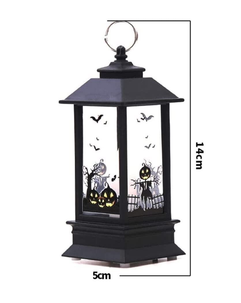 Lampion Dyni Wiszące oświetlenie latarni, zasilane bateryjnie bezpłomieniowa świeca LED Halloween latarnia Decorat na patio ogrodowym dziedzińcu Dekoracje Halloween(Ghost)