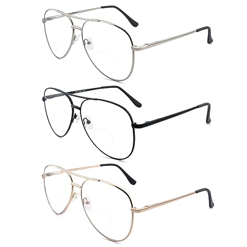 SOPHILY 3 Pack Bifocal Reading Glasses +1.75