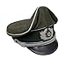 Military Visor Cap, WWII German Infantry Officer Replica, Green with Silver Trim (US, Numeric, 7 1/8, Green)