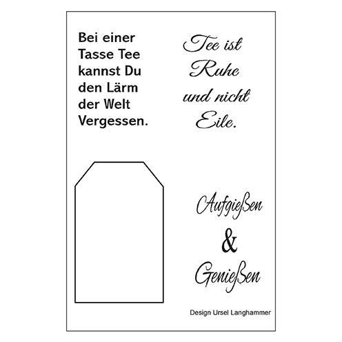 Efco sello transparente Teesprüche, de Colour, A7/74 x 105 mm, 4 teilig