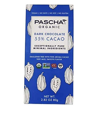 Pascha Dark Chocolate, Organic, 55% Cacao 2.82 oz ( pack of 10)