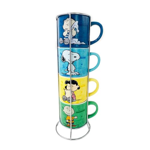 Set de 4 mugs apilables Peanuts 10 oz cerámica