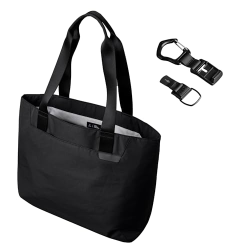 ALPAKA Elements Tote L and HUB Carabiner (L) - Spacious Interior Tote Bag with Foldable, bags with cup holder inside; Quick Release Keychain with Magnetic Belt Clip - EDC Carabiner for Keys.