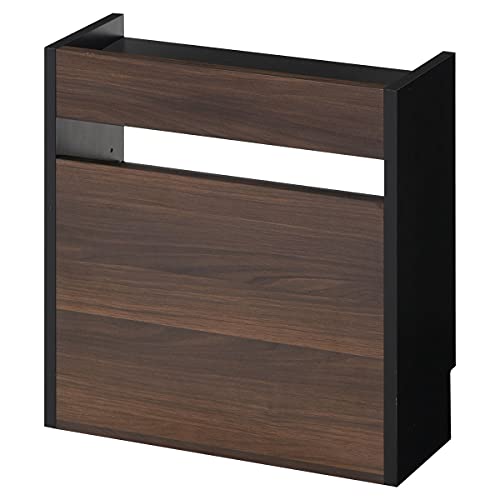 ぼん家具 [完成品] ルーターボックス ケーブルボックス 電源タップ コード 配線 木目調 カバー 小サイズ ウォールナット×ブラック