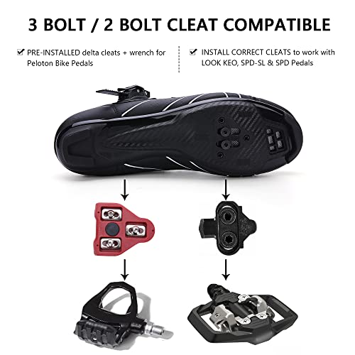 Image of Unisex Cycling Shoes Compatible with pelaton Indoor Road Bike Riding Shoes for Men and Women Delta Cleats Clip Outdoor Pedal