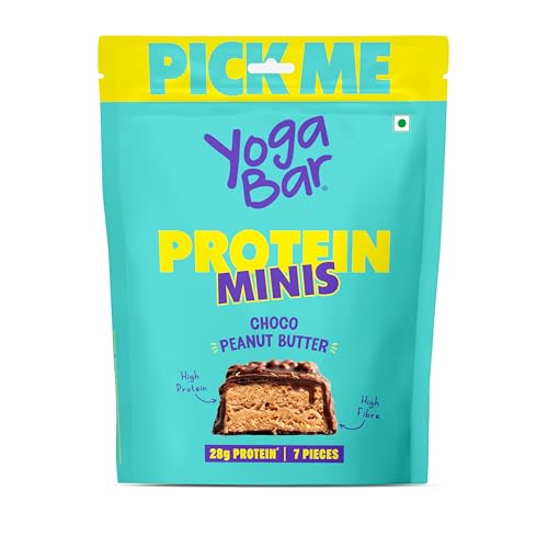 Image of Yogabar Protein Minis, Choco Peanut Butter Flavour, 7 Pieces, 4g Protein Each, High Fibre