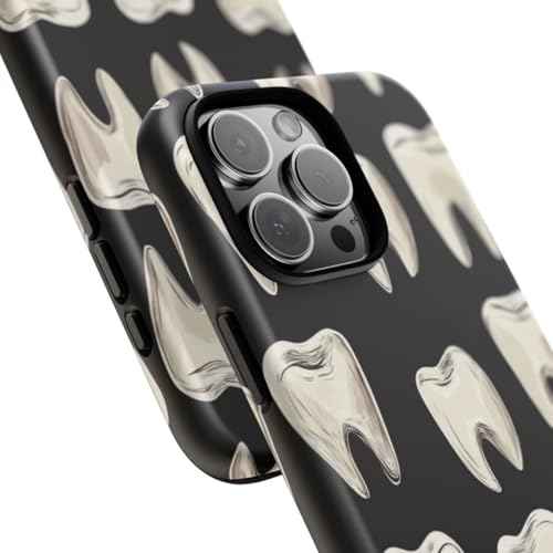 Coque iPhone 16 Pro Max rigide mate motif dents blanches protection - 2