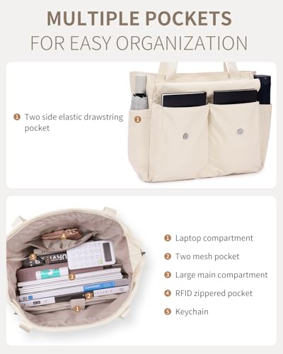 Image of ECOHUB Tote Bag for Women Work Tote Bag with Laptop Compartments Lightweight Shoulder Bag Handbag for Travel College Teacher