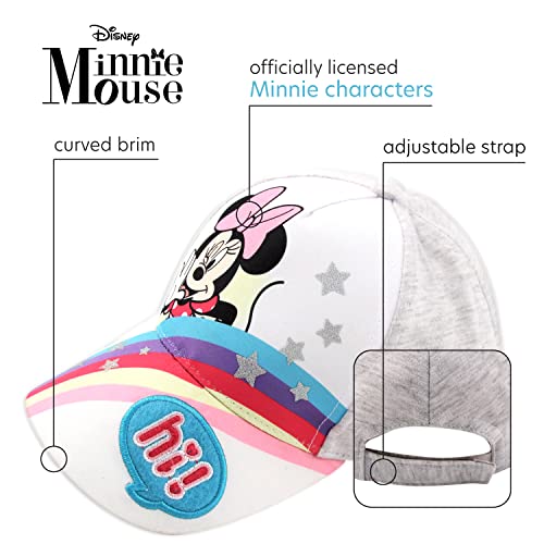 Disney Minnie Mouse Kids Baseball Cap, Bowtique Adjustable Hat for Toddler Girls, Age 2-4 Years, Heather Grey2