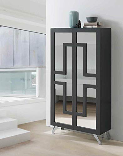 DISARTE - Mueble Auxiliar - Taquillones/Zapateros Modernos - Zapatero Alto Quare Negro (73x27x136)
