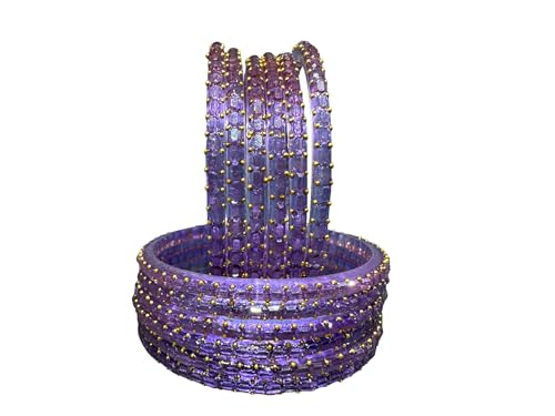 Image of SUNDRAM Raindrop Glass Bangles Set for Women & Girls, Transparent Crystal Kanch Ki Chudi for Wedding & Party, Set of 12