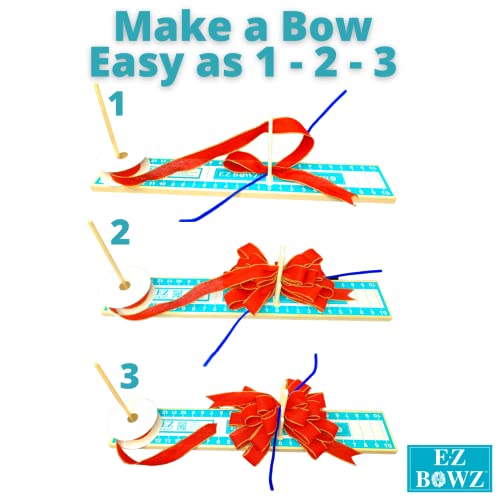E-Z Bowz EZ-BDP27 Design Pro Bow Maker - Easy Bow Making Tool - Gift Bow Bowmaker Kit - Christmas Decor Bowmaking - Large Bow Maker For Ribbon thumb #2
