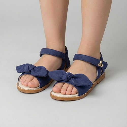 Image of THEE BRON Toddler Girls Sandals Wedding Flower Girl Dress Shoes Open Toe Flats