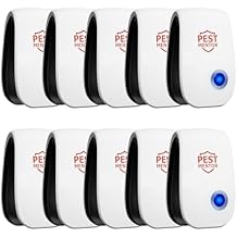 Ultrasonic Pest Repellent Plug in Indoor,Advanced Electronic Pest Control for Home Office Kitchen Warehouse Hotel,Rodent Spider Cockroach Mosquito Ant Deterrent with Night Light,10 Piece