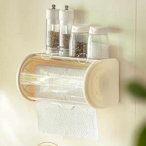 Portarrollos de papel toalla de pared con sistema de organización 5