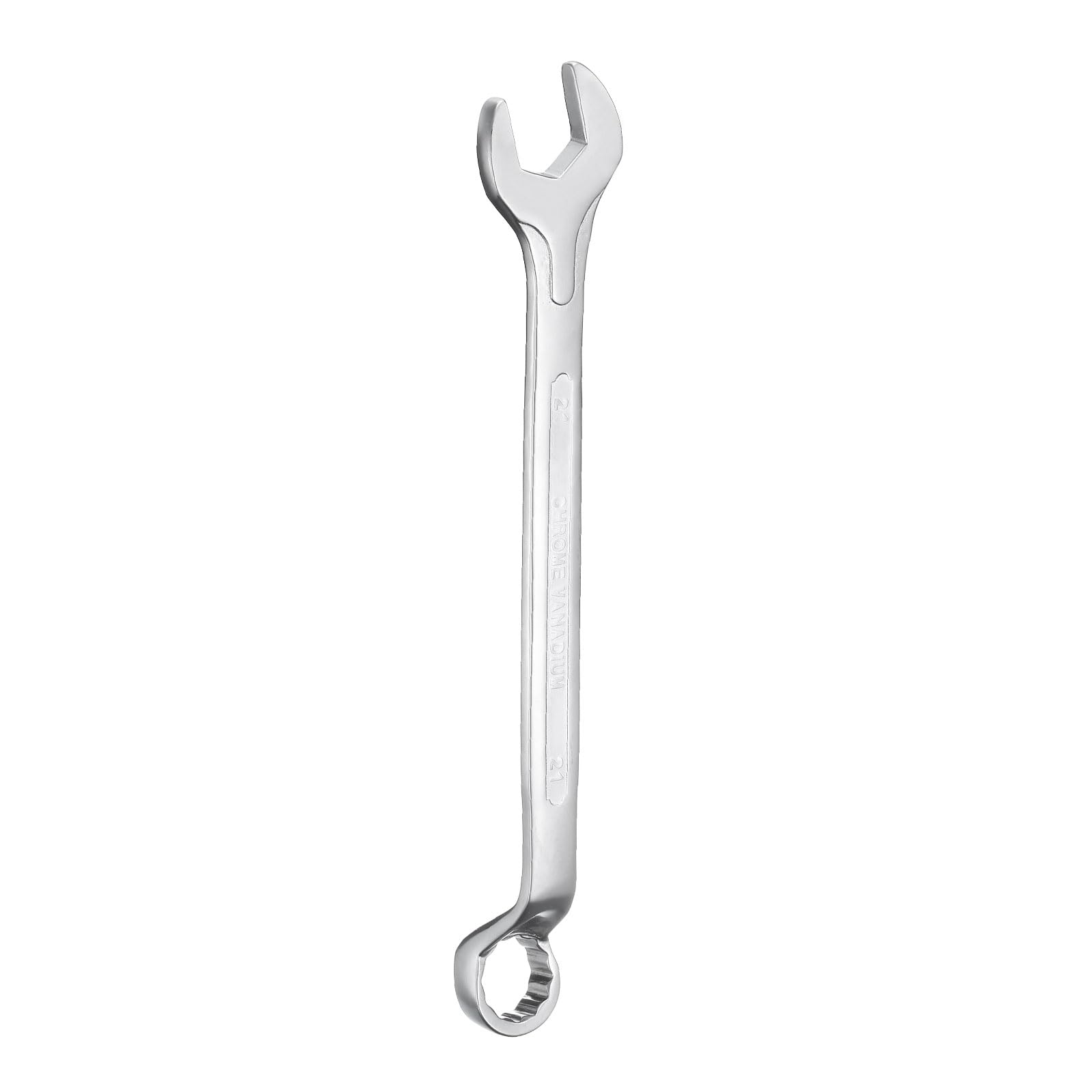 sourcing map Combination Wrench Offset 21mm 75-Degree 12-Point Box End and 15° Angled Open End Metric CR-V Steel Nickel Plated Multi-Function Spanners for Mechanics DIY Enthusiasts