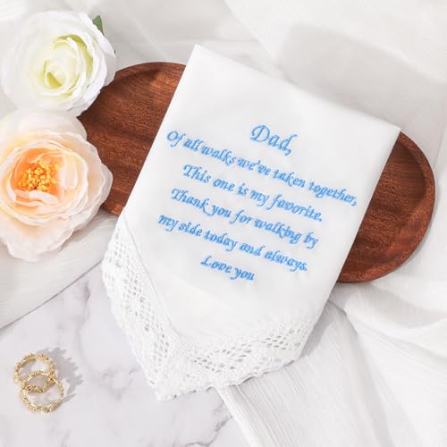 Image of HOULIFE Wedding Handkerchiefs for Bride Something Blue Bride Groom Gift