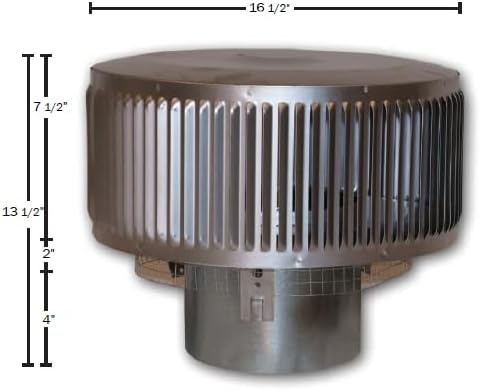 Superior - Astria - IHP - Chimney Cap Round Top w/Louvered Screen for 8DM Pipe RLT-8DM F0918, Silver