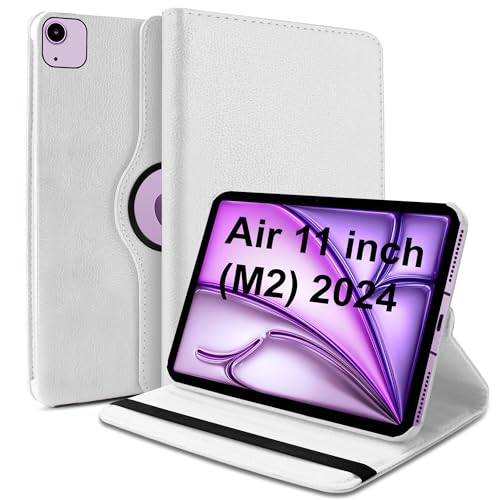 Image of TGK 360 Degree Rotating Flip Cover Case for iPad Air 11 Inch M4 /M3 /M2 2026 /2025 /2024 & Air 5th Gen 2022 /iPad Air 4th Gen 2020 10.9 Inch (White)