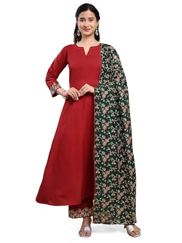 Ensemble Anarkali court brodé pour femme à porter lors des grandes fêtes de famille