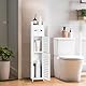 powerking Toilettenpapierhalter-Stand, Kleiner Badezimmer-Aufbewahrungsschrank mit Türen und Regalen, schlanker Aufbewahrungsschrank für Badezimmer-kleine Räume-Eckboden-Weiß