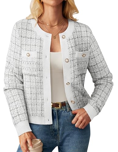Cardigan for Women Long Sleeve Open Front Button Down Knitted