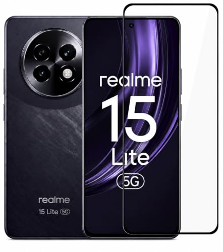 Image of Military-Grade Tempered Glass Screen Protector Compatible for Realme 15 Lite 5G with Edge to Edge Coverage and Easy Self Installation Kit (realme 15 Lite 5G)