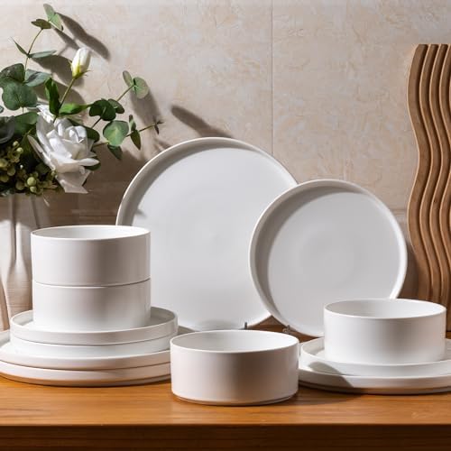 GBHOME Ceramic Dinnerware Sets of 4,Stoneware Plates and