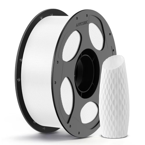 ANYCUBIC PLA 3D Printer Filament, 3D Printing PLA Filament 1.75mm Dimensional Accuracy +/- 0.02mm, 1KG Reusable Spool (2.2 lbs), White