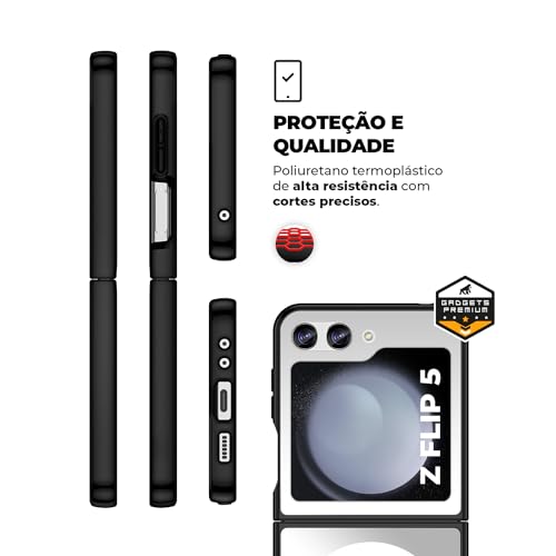 Capa case capinha compatível com MagSafe para Samsung Galaxy Z Flip 5 - Preta - Gshield