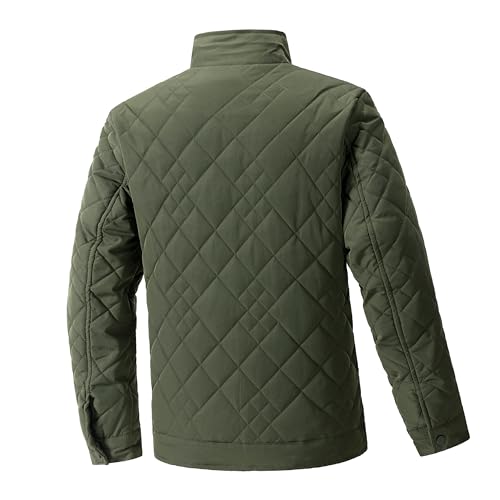 Men's Diamond Quilted Shirt Jacket Lightweight Shacket Jacket Quilted Button Down Jackets2