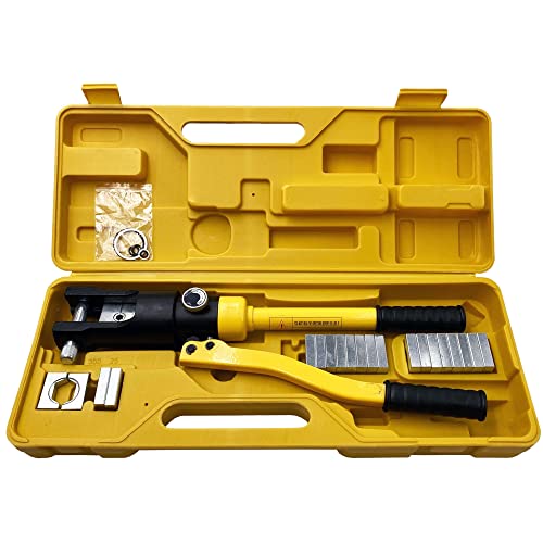 Electriduct 16 Ton Hydraulic Crimping Tool with 22mm Stroke for Copper and Aluminum Wires - Includes carrying case