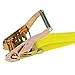 VULCAN Car Tie Down with Chain Anchors - Flat Bed Side Rail - 4 Pack - Classic Yellow - 3,300 Pound Safe Working Load