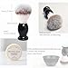 JEQUIL&CORENVEO Shaving Brush Set for Men, 4pcs Synthetic Shaving Brush with Shaving Soap, Stand and Shaving Bowl