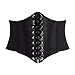 Produktbild HKRT Damen Ultra Breiter Gürtel PU Elastisch Korsett Gürtel Fashion Breiter Taillengürtel Damen Kleidung Zubehör Weibliche Dekorationen Schwarz