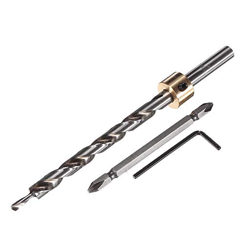 Kit de sistema de calar para ocultar tornillos en madera con juego de broca y bits 6