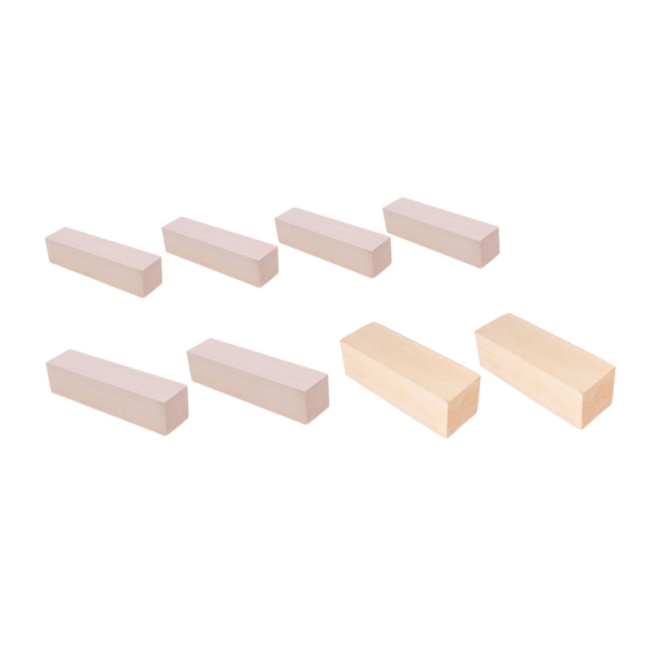 Operitacx 8 piezas Bloques de Madera Natural para Manualidades DIY Listones de sin Terminar para Tallado y Pintura