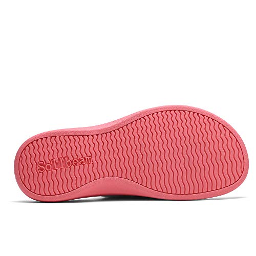 Image of SOLLBEAM Fuzzy House Slippers With Arch Support Orthotic Heel Cup Sandals For Women