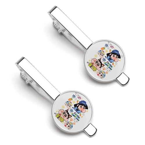 クレヨンしんちゃん ネクタイピン 2枚セット メンズ ネクタイクリップ タイタック おしゃれ アクセサリー お洒落 ビジネス 紳士 スーツ用 日常仕事 冠婚葬祭 入学式 二次会 記念日 父の日 プレゼント