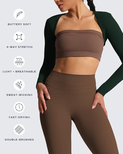 Image of Aoxjox Women's Lexi Lined Bolero Shrug | workout long sleeve,waist-defining cropped fit,open front cardigan,buttery soft fabric,layering,yoga,gym,daily wear