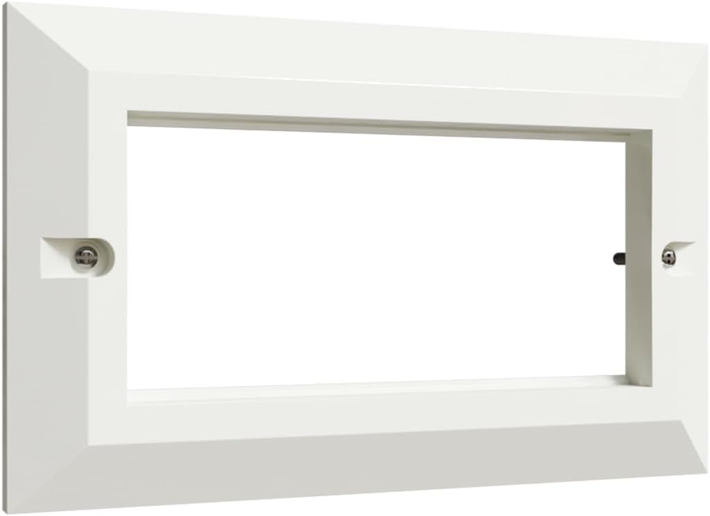 rhinocables Double Wall Frame RJ45 Faceplate LAN Patch Network Keystone for 50mm x 25mm Clip in Euro Modules Only UK Spec