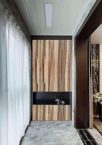 Image of HOME13 Self Adhesive Wood Grain Wallpaper for Furniture Vinyl Sticker Wooden Door Desktop Wall Paper Kitchen Wallpaper (2 feet by 5 feet, Smokey Wooden)