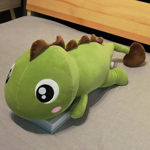 LXQJY 80-120cm Animal Peluche Dinosaure Peluche Oreiller Poupée Jouets pour Enfants Triceratops Dragon en PelucheJouet Cadeau D’anniversaire-100cm-Vert