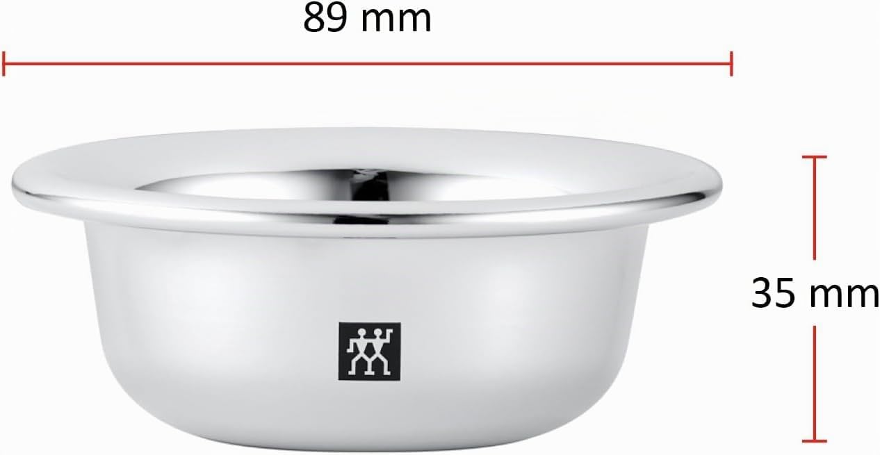 ZWILLING Bol à raser (rasage humide, rangement du savon à barbe, bol pour faire mousser, chromé), argent