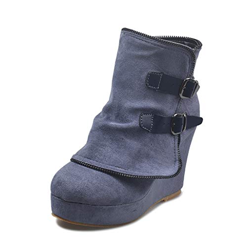UMore Botines Elegantes de Tacón y Hebilla Decorativa Mujer Otoño Invierno Calentar Piel Forro...
